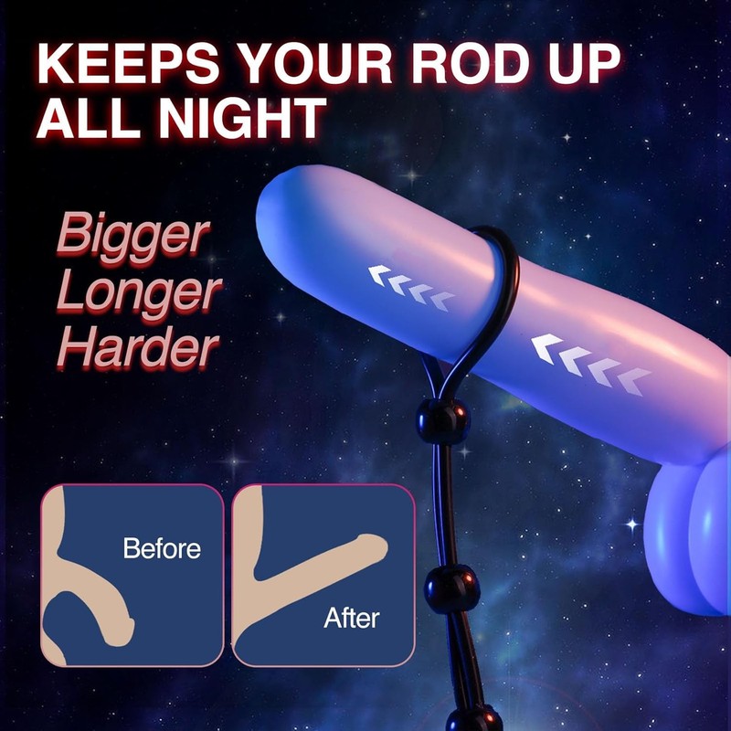 Adjustable Penis Ring Set for Men, 9 PCS Silicone Cock Rings Black and Red Toys gallery