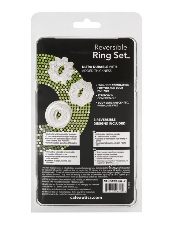 CalExotics Reversible Ring Set 3 Piece Clear gallery