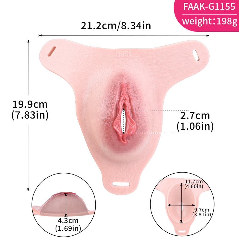 Male Silicone Fake Vagina Pad Discreet Wearable Strap-On Cosplay & Transgender