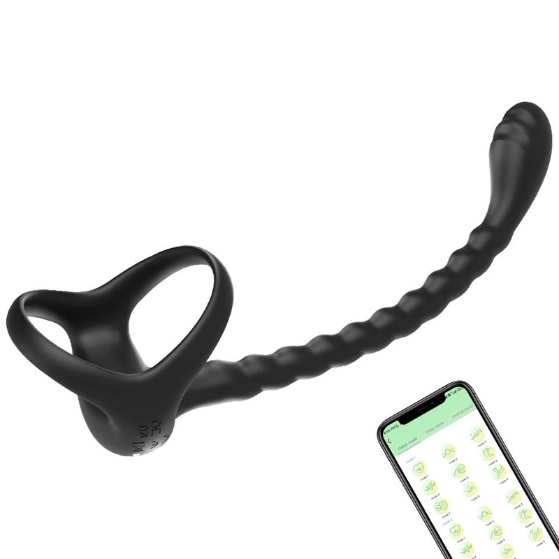 Cock Ring Prostate Vibrator Sex Toys for Men APP Wireless 10 Mode Testicle