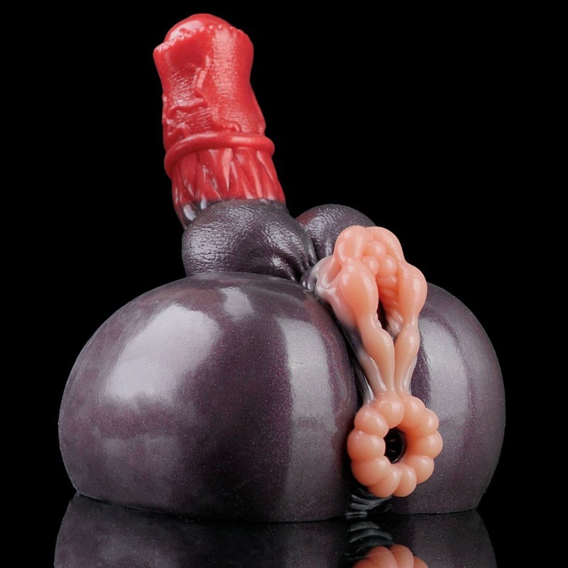 Silicone Fantasy Butt Masturbator Cup Anal Pussy Pocket Dual Channel Men Sex Toy gallery