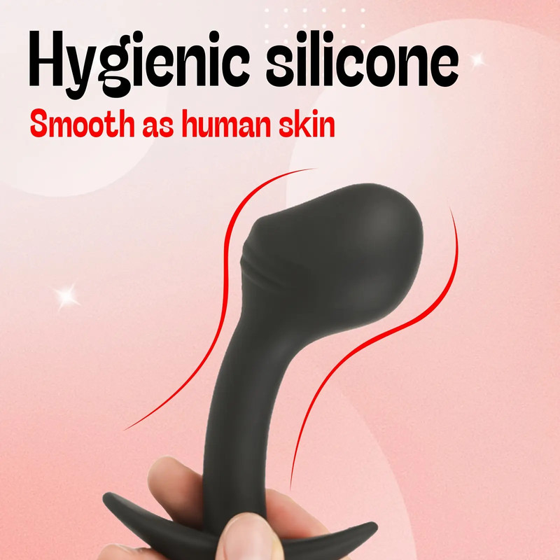 Wearable Anal Plug Silicone Male Prostate Massager Butt Probe Plug S/M/L Dildo gallery