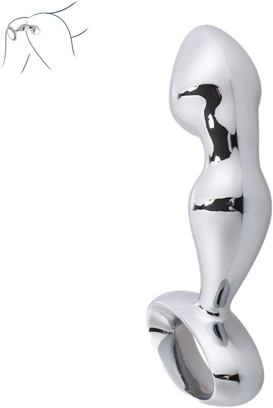 Multifunctional Anal Trainer and Cock Ring in Stainless Steel for Versatile Play gallery