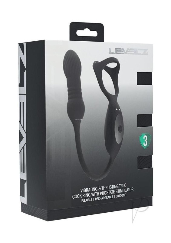 Levelz Vibrating and Thrusting Silicone Rechargeable Tri O Cock Ring with