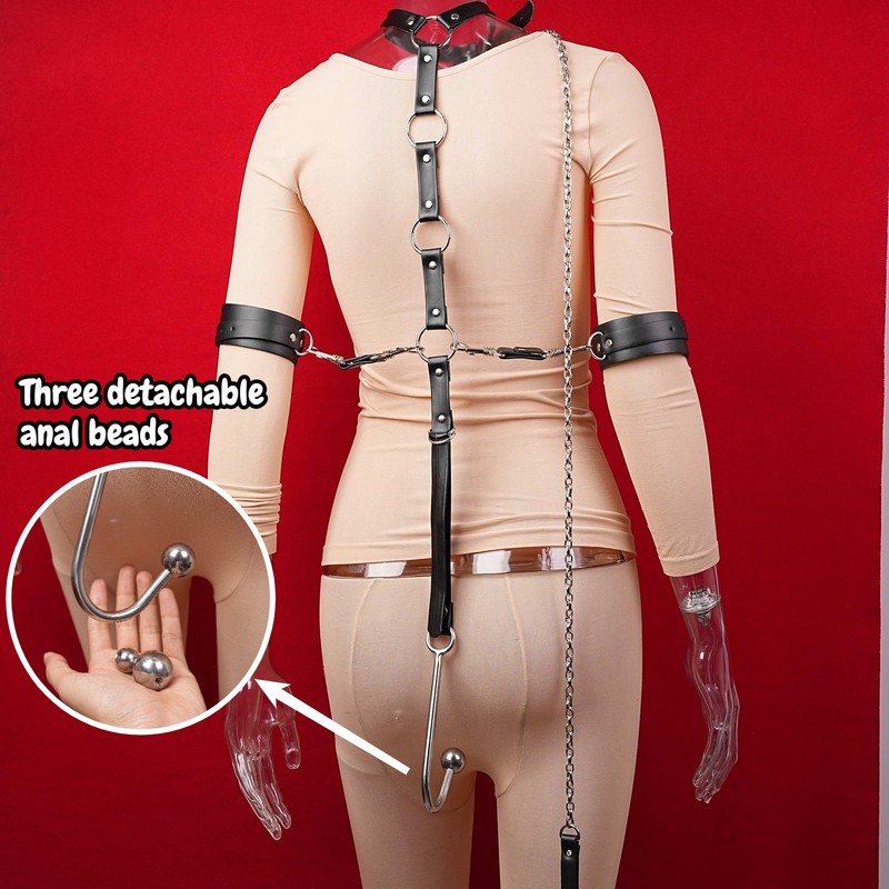 Bondage Set with Anal Butt Hook Handcuffs Collar Restraints Sex Toy for Couples