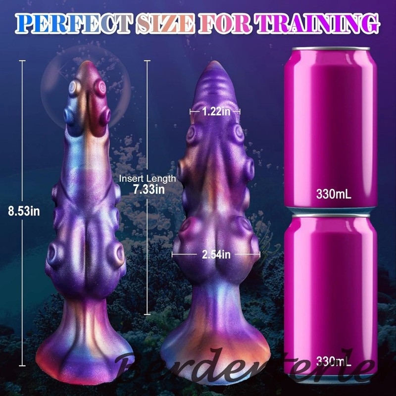 Monster Dildo Metallic Color Anal Plug Fake Penis Silicone Thick Dildo Sex Toys gallery