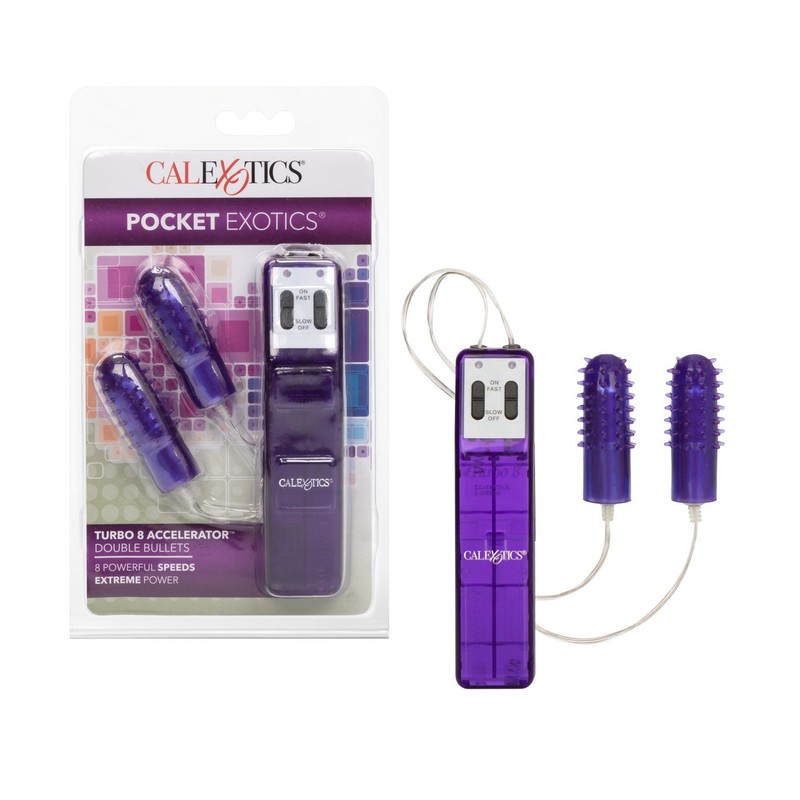 Pocket Exotics Turbo 8 Accelerator Double Bullets – Clitoral Vibrator Stimulator