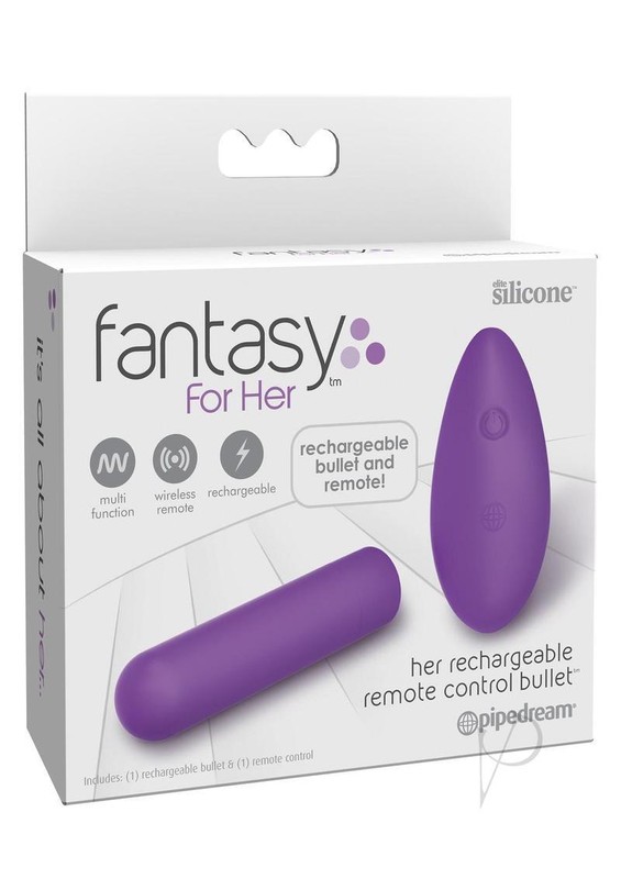 Fantasy For Her Silicone Rechargeable with Bullet and Remote Control – Purple