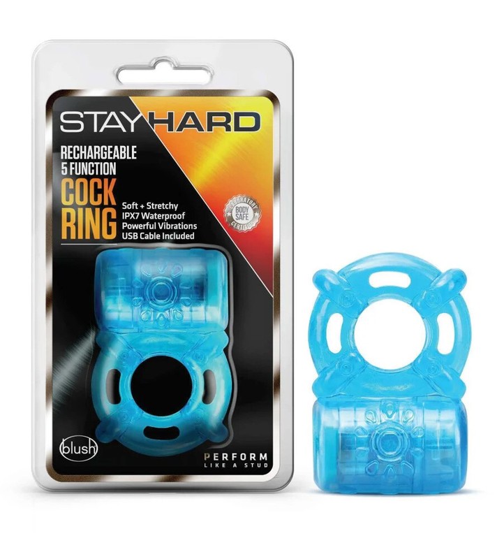 Rechargeable 5 Function Vibrating Penis Enhancing Couple Lover Cock Ring Sex Toy gallery