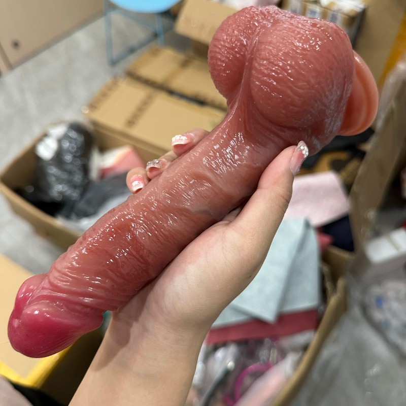Silicone Dildo Realistic Dong Thick Big Penis Anal Sex Toy Flexible Foreskin US gallery