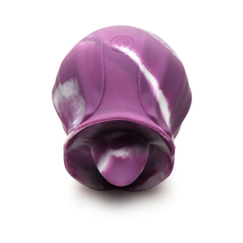 Curve Toys Gossip Cum Into Bloom Rechargeable Silicone Licking Rose Purple Twirl gallery