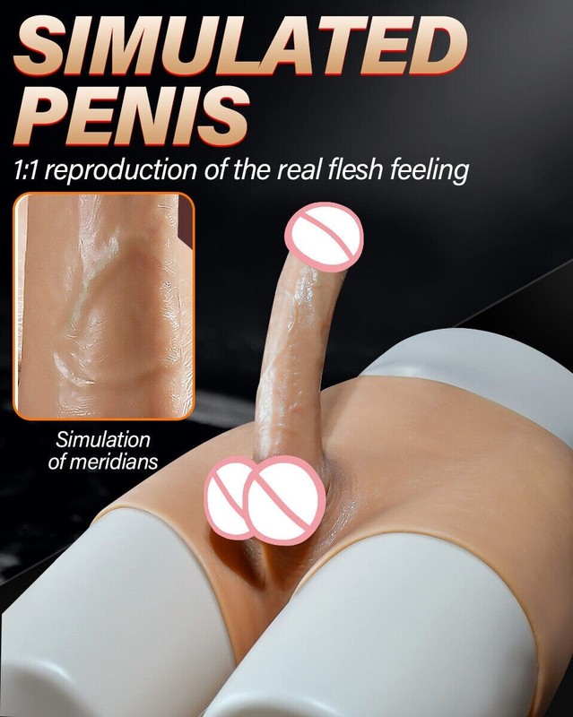 Realistic Penis Sleeve Pants Soft Liquid Silicone Solid Dildo Pants Wearable US gallery