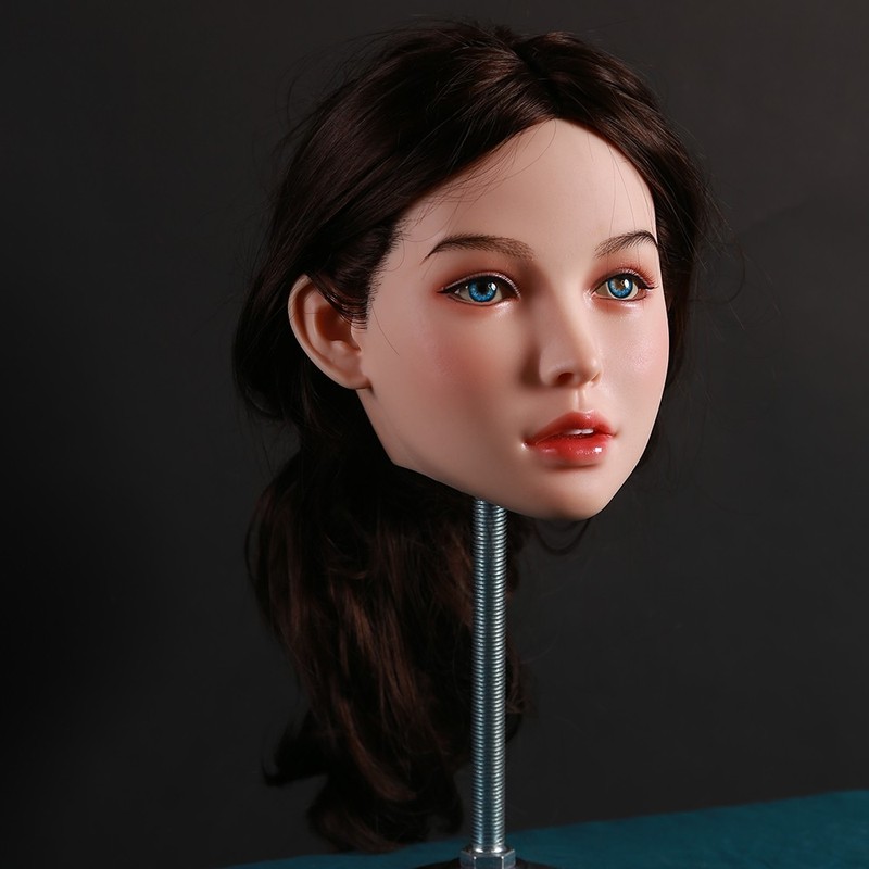(Only Head) Realistic Silicone Sex D-olls Lifelike Adult Sex Toys W/Implant Hair gallery