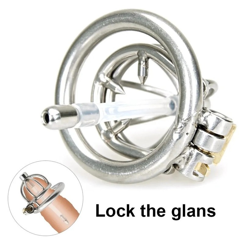 Lockable Chastity Cage Sounds Plug Penis Dilator Cock Bird Bondage Device BDSM gallery