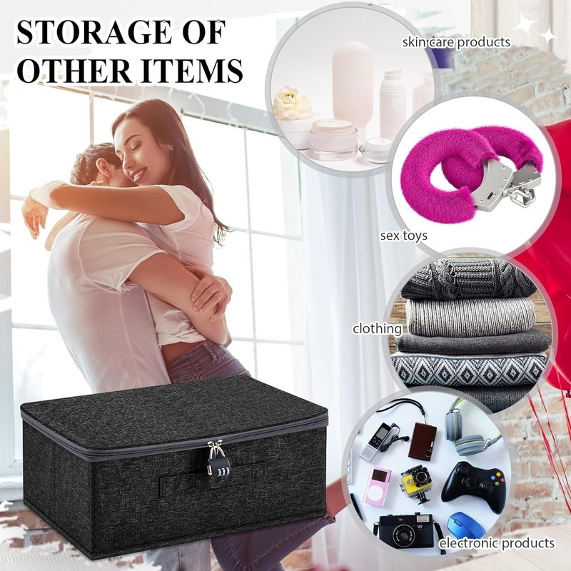 Discreet Lockable Adult Toy Storage Bag Organizer with 9 Drawstring Bags gallery