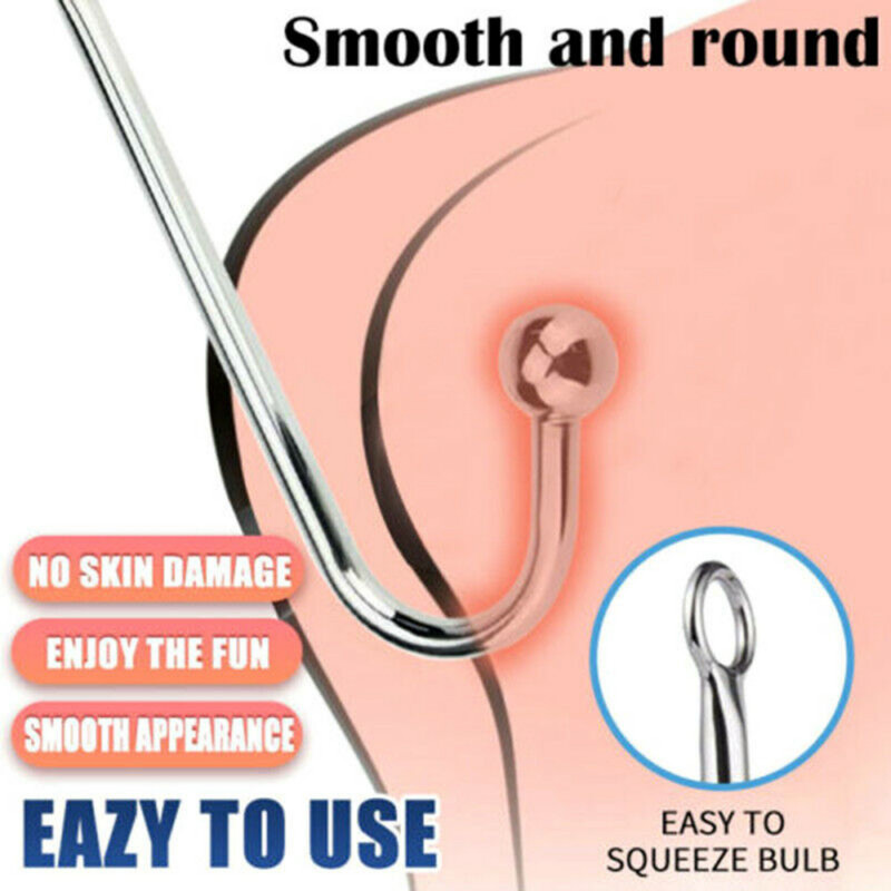 Stainless Steel Ball Butt Plug Anal Hook Metal Slave Bondage Sex Toys Women Men