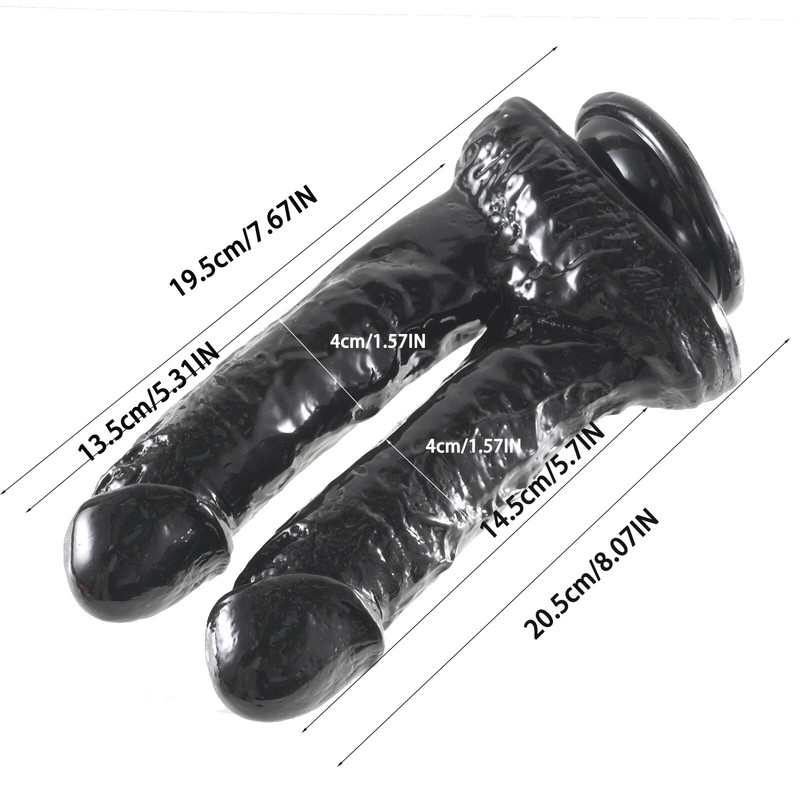 Big Dual Head Dong Dildo With Suction Cup For Hands-free Anal Play For Lesbian gallery