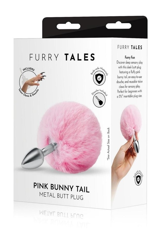 Whipsmart Fluffy Bunny Metal Plug with Tail 2.5 inch – Pink