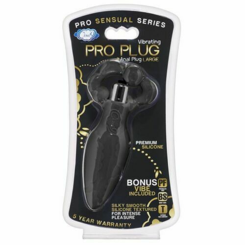 SILICONE PRO SERIES ANAL PLUG LARGE VIBRATING BUTT PLUG BLACK