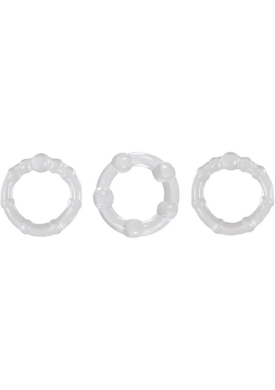 Renegade Super Stretchable Intensity Rings Set of 3 Clear