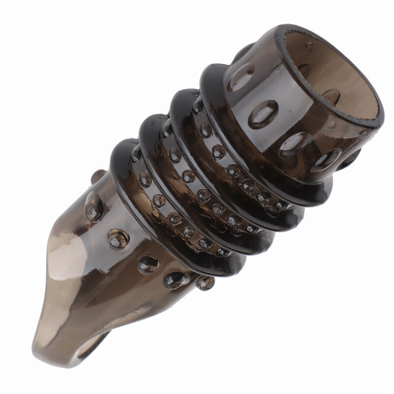 Reusable Penis Sleeve Cock Ring Delay Ejaculation Dildo Enlarge Erection Sex Toy gallery