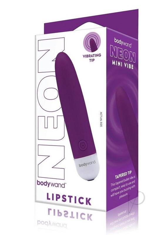 Bodywand Mini Lipstick Rechargeable Silicone Vibrator – Neon Purple