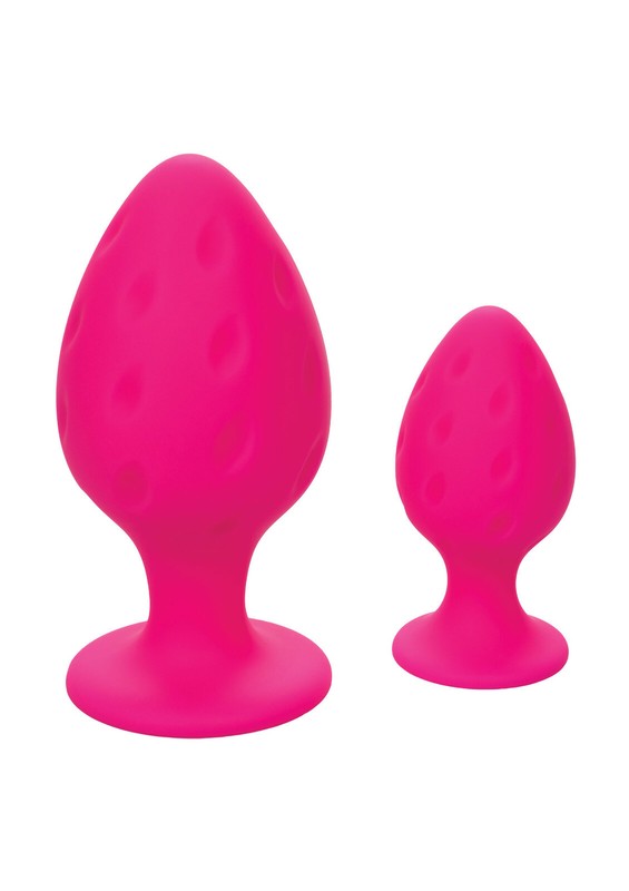 CalExotics Cheeky Set 2 Anal Plug Textured Anal Cap Probe Year Sex Toy Kit