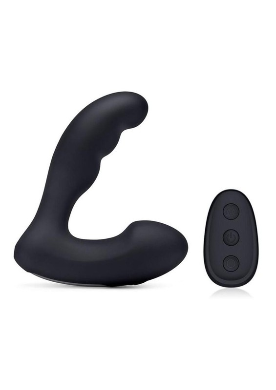 Blue Line Prober Silicone Rechargeable Dual Vibrating Remote Controlled Prostate
