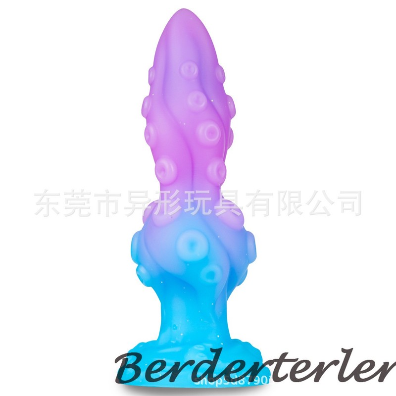 Blue Purple Silicone Dildo Anal Plug Masturbator Butt Plug Female Anal Sex Toys gallery