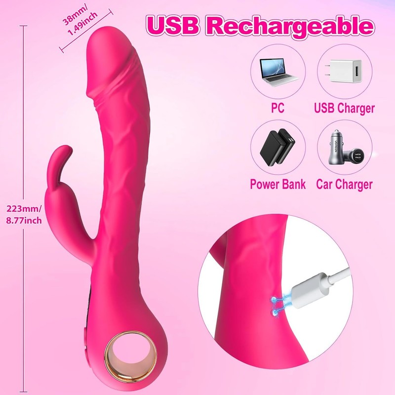 Realistic G-spot Rabbit Vibrator Dildo Anal Clitoral Massager Sex Toys for Women gallery