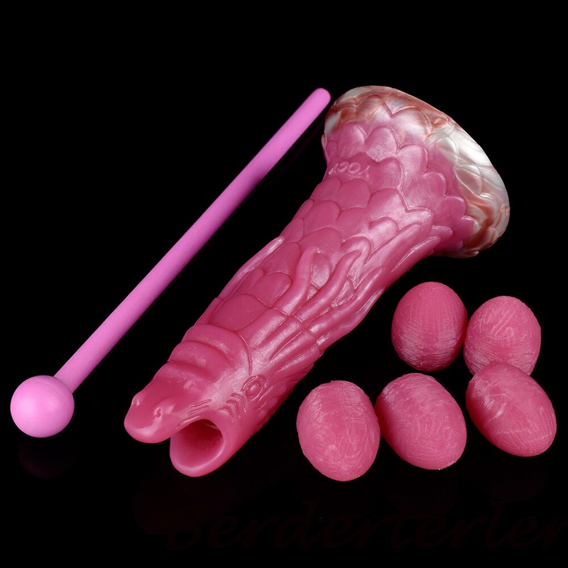 Silicone Dragon Dildo Ovipositor Toy Lay Egg Anal Plug With Five Eggs Sex Toys gallery
