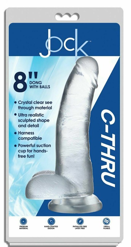 Curve Toys Jock C-Thru TPE Realistic Suction Cup Dildo Cock - 9 Inch Made in USA gallery