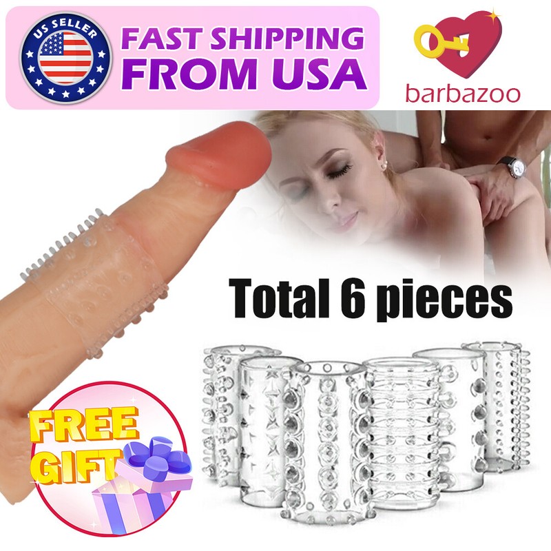 6pcs Set Male Sex Toys Penis Sleeve Ring Girth Enhancer Wider Dick For Couples