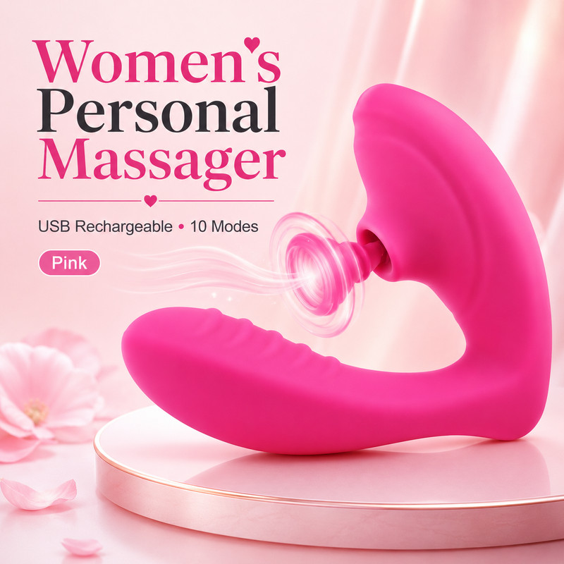 Pink Women’s Personal Massager USB Rechargeable 10 Modes Silicone Wellness