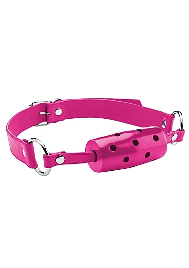 Ouch! Cylinder Gag BDSM Toy Fetish Cylinder Bite with Leather Strap