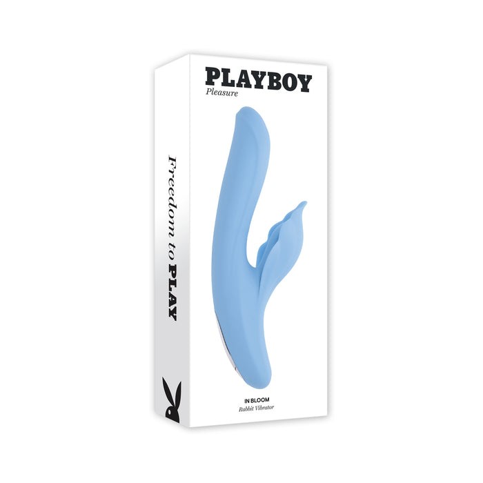 Playboy In Bloom Rechargeable Silicone Heating Rabbit Vibrator Blue
