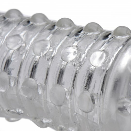 1.5 Inch Penis Enhancer Sleeve Clear Ribbed Bigger Thicker Longer Size Matters ! gallery