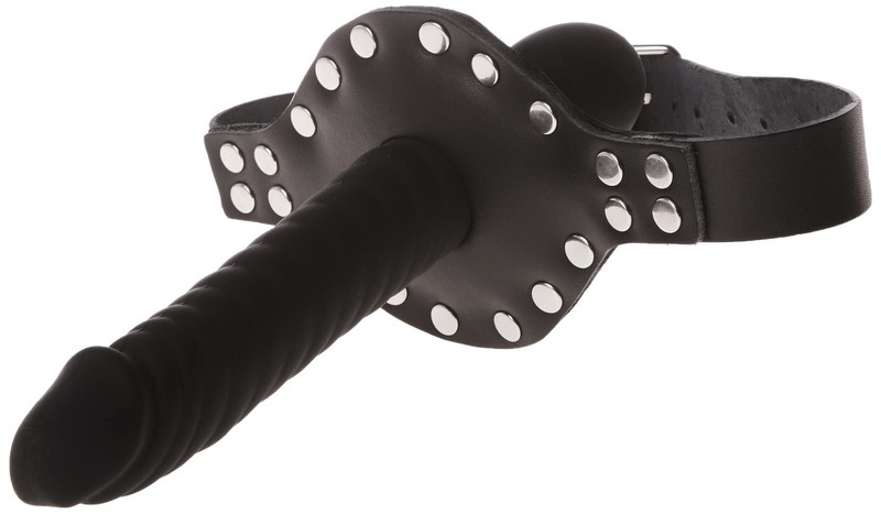 Strict Leather Ride Me Mouth Gag with Dildo, Black (AC735) gallery