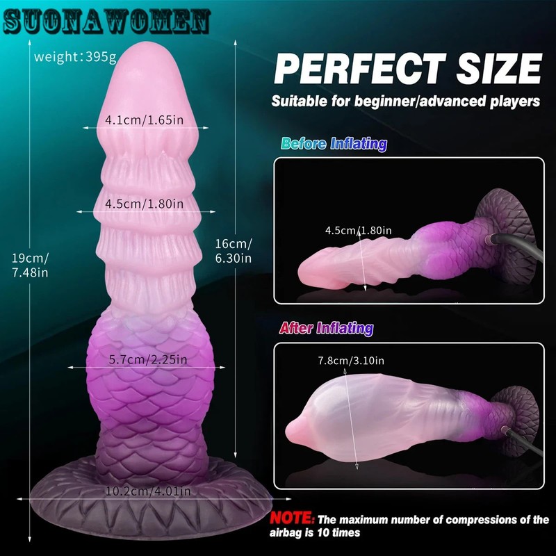 Colorful Squirting Inflatable Anal Plug Dildo Big Penis Adult Sex Toys for Women gallery