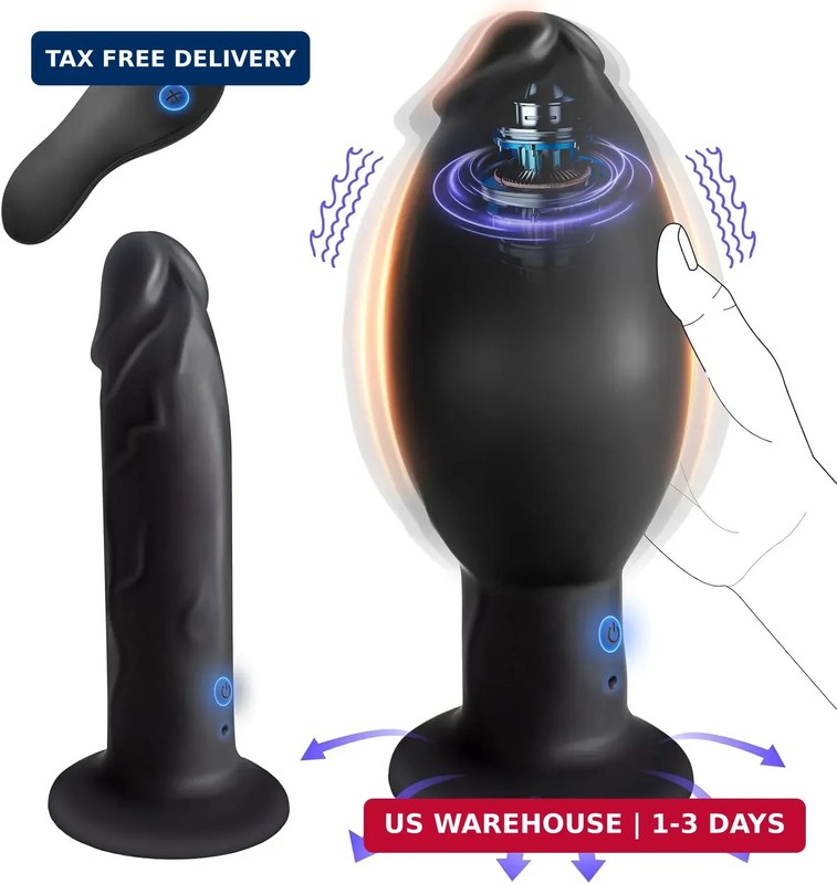Sex Toys Anal Dildo Vibrator Prostate Massager, Mtsige Inflatable Butt Plug Anal