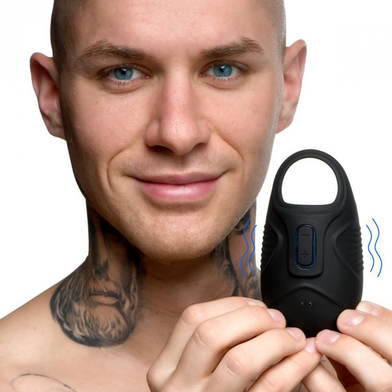 Vibrating Ball Sack Enhancer Penis Cock Ring Scrotum Pouch Vibrating Sex-toys