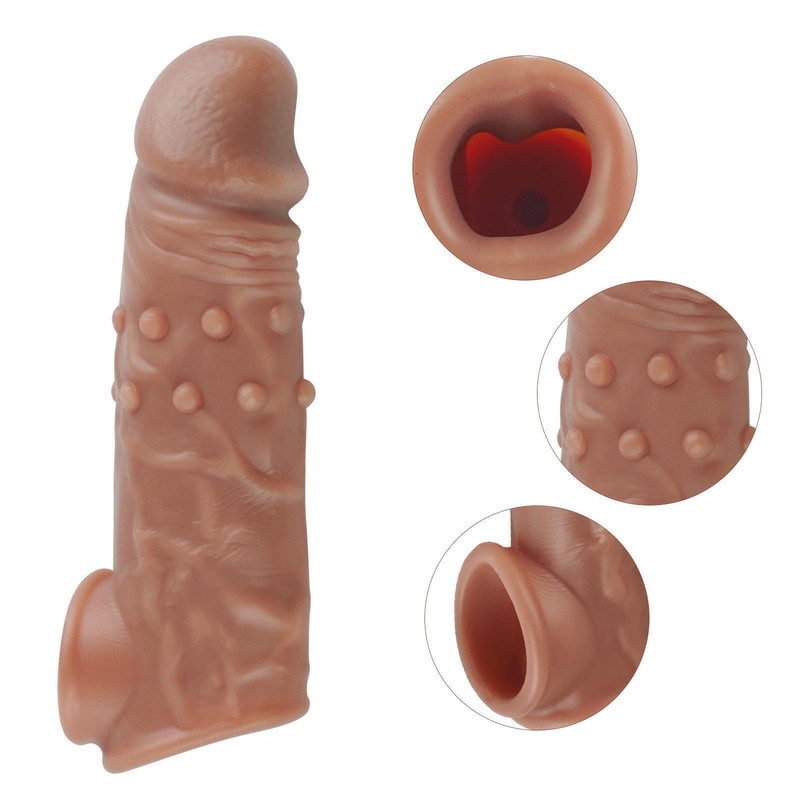 Male-Cock-Enlarger-Enhancer-Penis-Extension-Extender-Sheath-Sleeve-Sex-Toys-US gallery