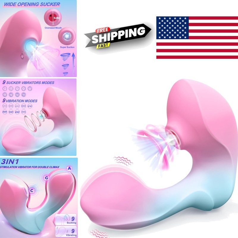 Sucking Vibrator for Women with 9 Vibrating Modes Waterproof Silicone Design