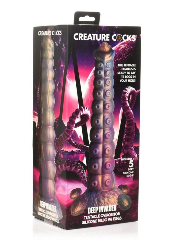 Deep Invader Tentacle Ovipositor Silicone Dildo With Eggs gallery