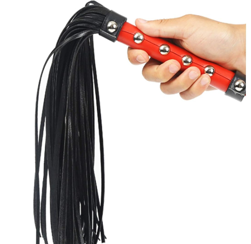 Leather Riding Crop Red Whip for Play Cosplay Whip 19-inch Equestrian Kit BDSM gallery
