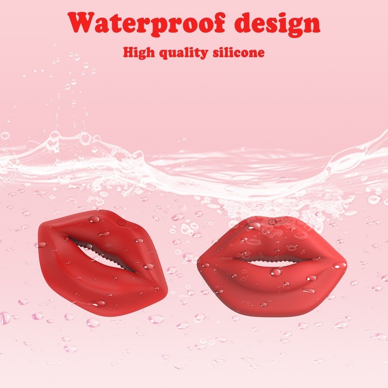 App-Controlled Vibrating Nipple Clamps Lip Design Breast Stimulator Couples Toy gallery