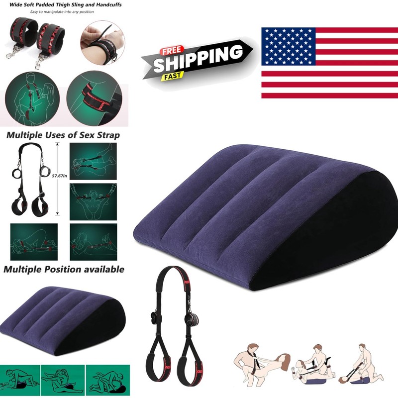 Adult Toys Bed Restraints Set with Handcuffs and Comfortable Position Pillow