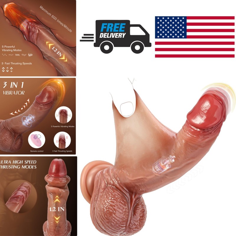 Silicone Thrusting Dildo 8.6 Inch with 5 Vibration Modes for Intense Stimulation