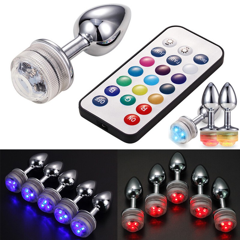 Anal Beads Butt Plug Ass Stopper with LED Light Tail Adult Sex-Toy Cosplay Games gallery