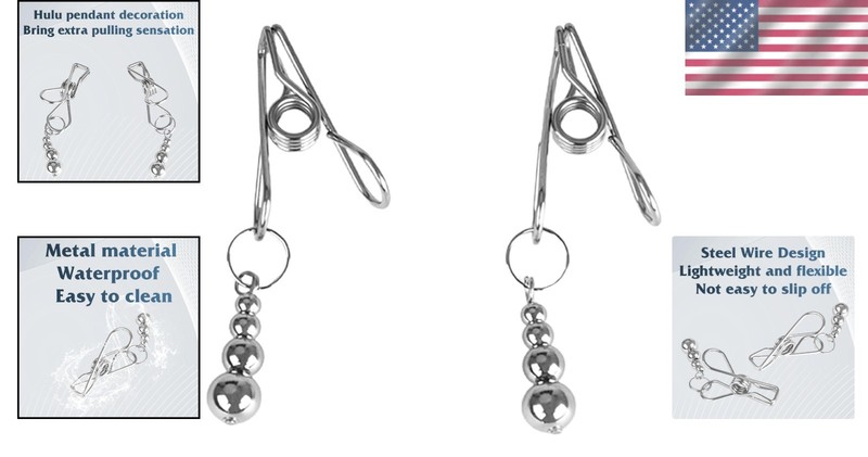 Adjustable Metal Nipple Clamps with Small Balls Comfortable Design for Pleasure gallery